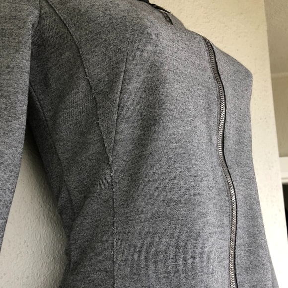 AKRIS PUNTO GRAY JERSEY VISCOSE scooba front zipper DRESS SZ 4 POCKETS - Picture 6 of 13